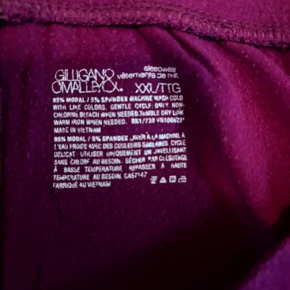 Gilligan & O’Malley Soft Modal Sleep Lounge Pants XXL Plum - Picture 2 of 5